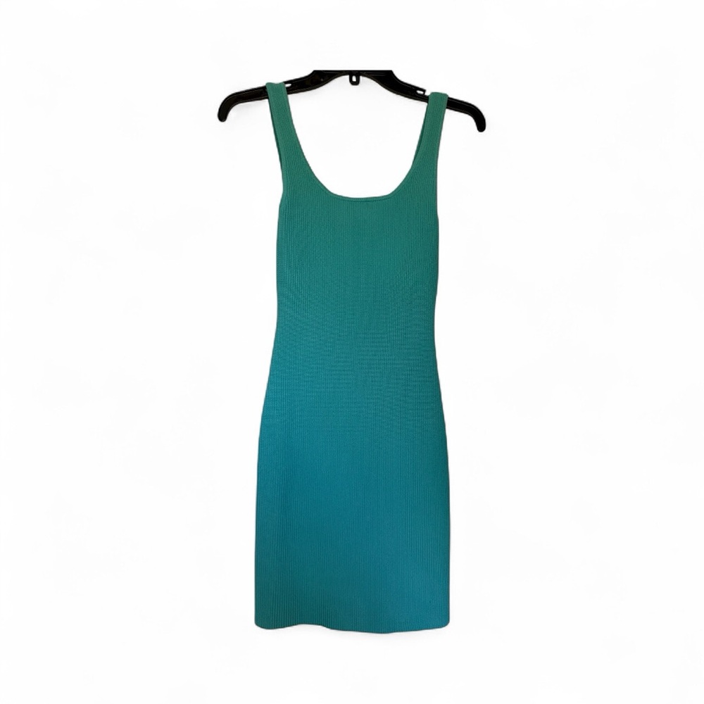Babaton Aritzia/Blue Ribbed Sculpt Knit Mini Dress